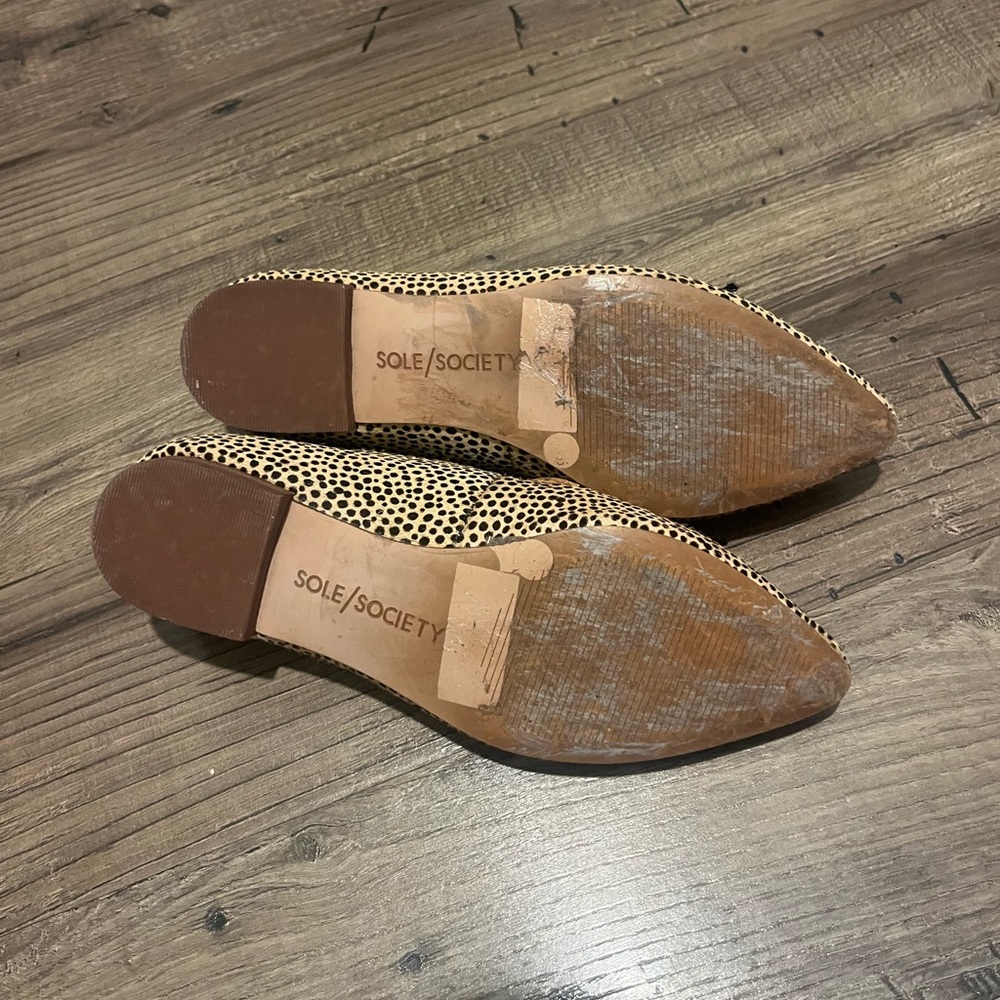 Sole Society Hadlee Dotted Leopard Print Hair Calf Tassel Loafers – Size 5 - Picture 9 of 12